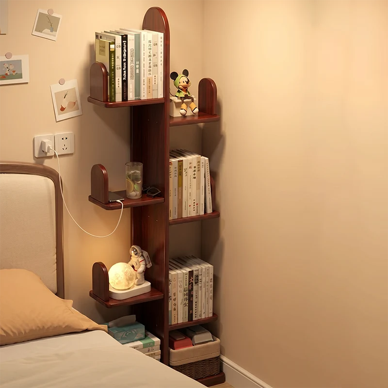 Modern Minimalist Rectangular Rubberwood Cactus Bookshelf 7-Tier For Living Room