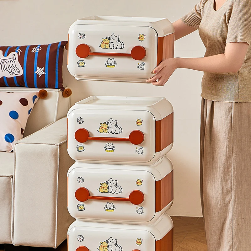 Contemporary Creative Oval PP Plastic Movable Detachable Storage Cabinet 2/3/4-Tier Organizer For Living Room