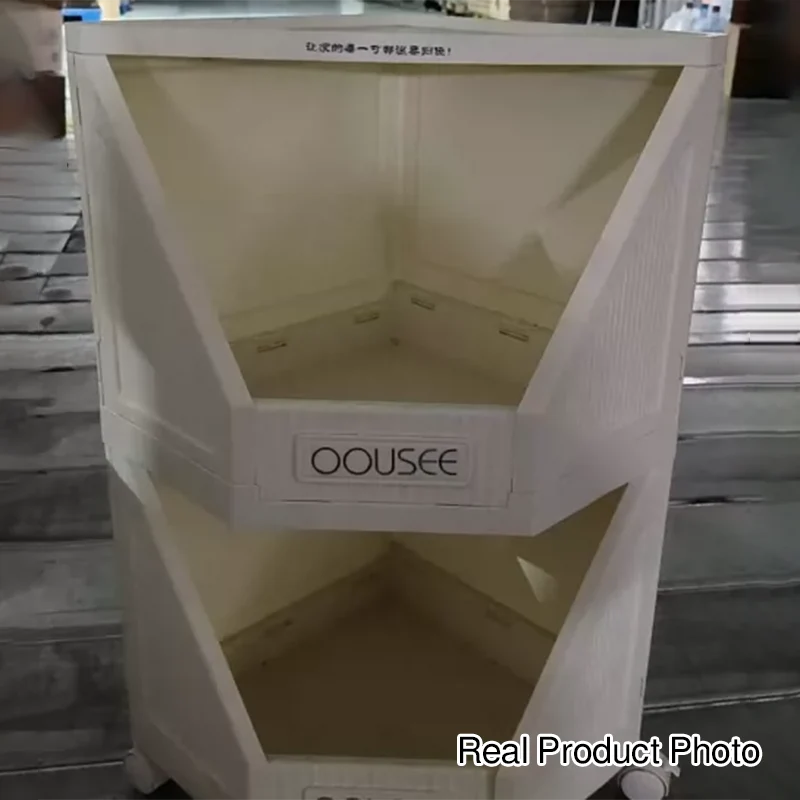 Modern Minimalist Square PP Movable Stackable Corner Shelf Unit 2/3/4-Tier For Living Room