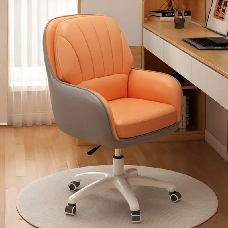 Modern Minimalist Square Rectangular Cat Scratch Leather Nylon Iron Plywood Swivel Height Adjustable Movable Desk Chair Backrest Armrest For Home Office