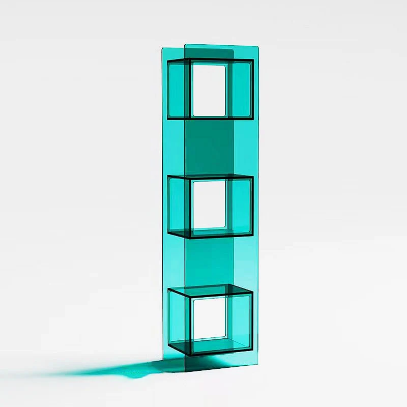 Modern Minimalist Acrylic Rectangular Storage Shelf - 5 Tiers Open Display Bookcase For Living Room & Home Office