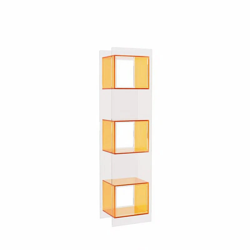 Modern Minimalist Acrylic Rectangular Storage Shelf - 5 Tiers Open Display Bookcase For Living Room & Home Office
