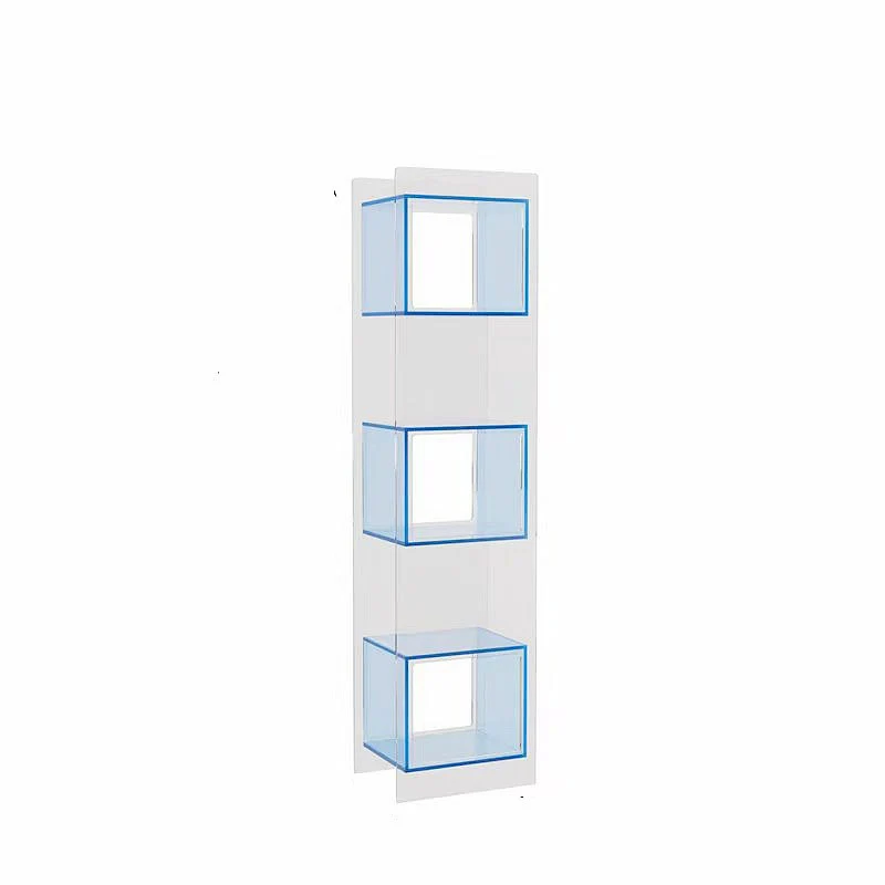 Modern Minimalist Acrylic Rectangular Storage Shelf - 5 Tiers Open Display Bookcase For Living Room & Home Office