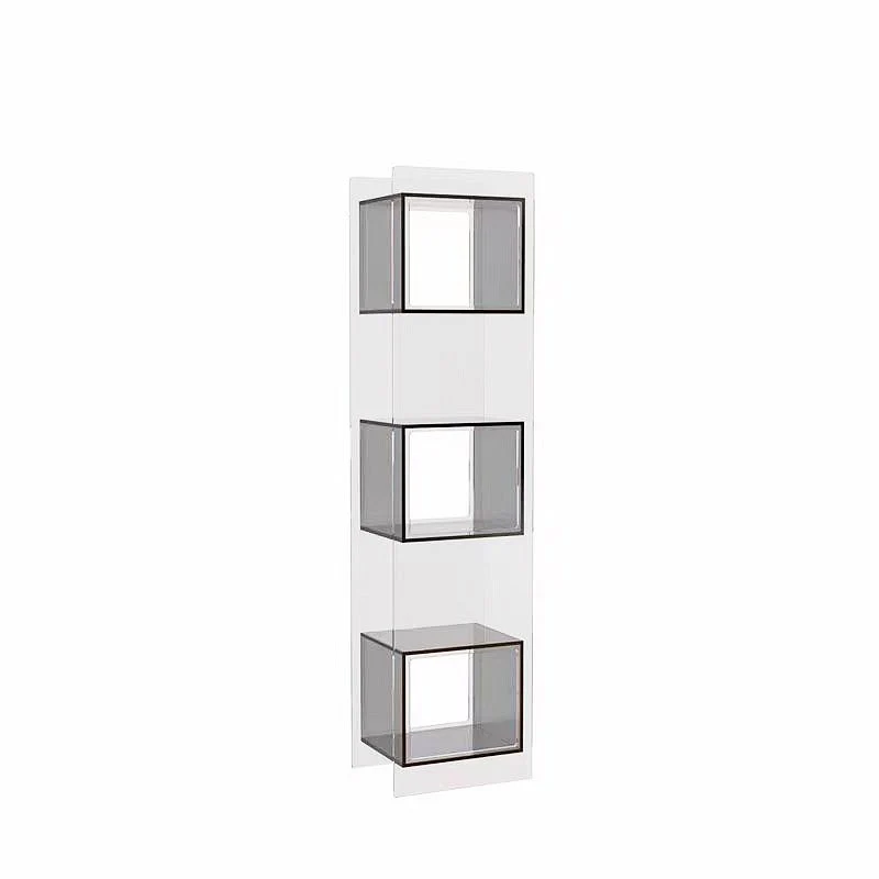 Modern Minimalist Acrylic Rectangular Storage Shelf - 5 Tiers Open Display Bookcase For Living Room & Home Office
