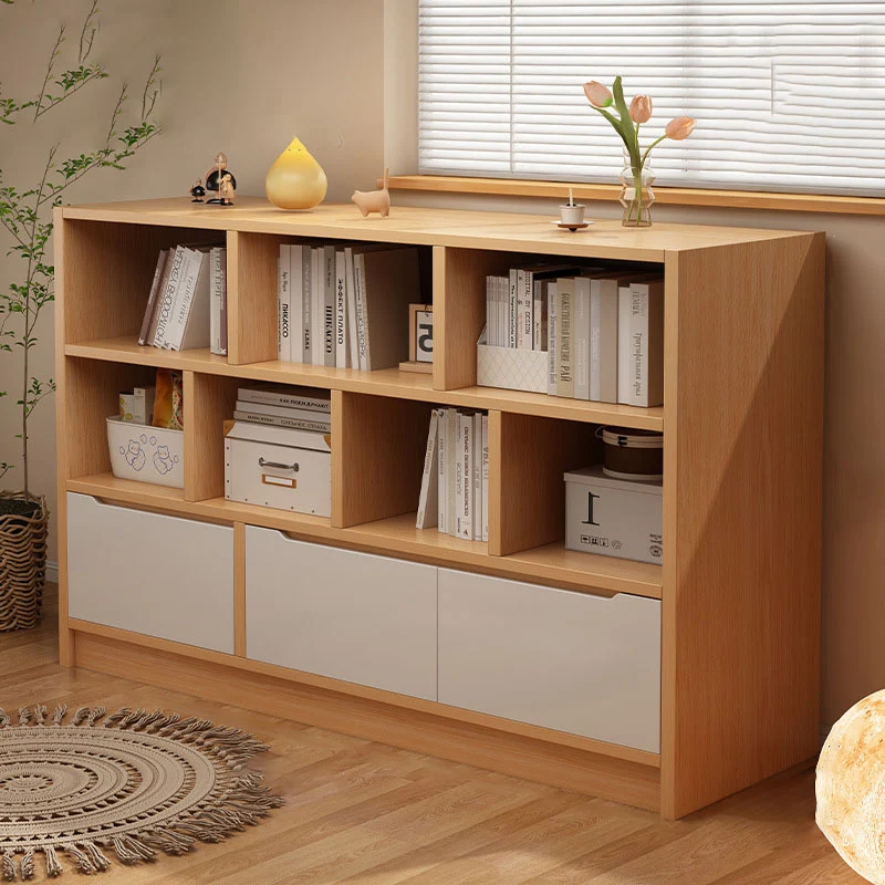 Modern Minimalist Solid Wood Eco Board Rectangular Storage Cabinet With 3 Cabinets For Living Room & Office