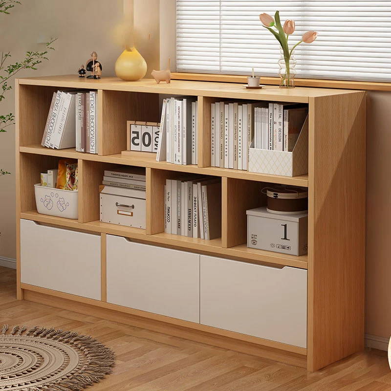 Modern Minimalist Solid Wood Eco Board Rectangular Storage Cabinet With 3 Cabinets For Living Room & Office