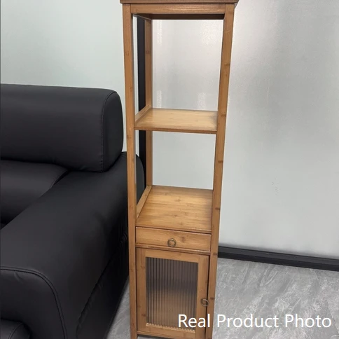Traditional Chinese Nan Bamboo Acrylic Iron Square Display Rack 1/2/3/4-Tier Multiple Shelves For Living Room