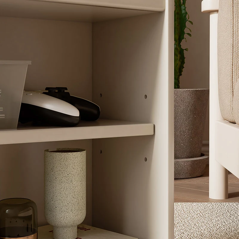 Modern Minimalist Rubberwood Plywood Trapezoidal Movable Bookshelf 3-Tier For Study
