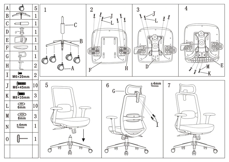 Ergonomic Adjustable Manager Desk Chair - Minimalist Durable High-Back Chair With 4D Adjustable Armrests & Silent Casters For Home Office