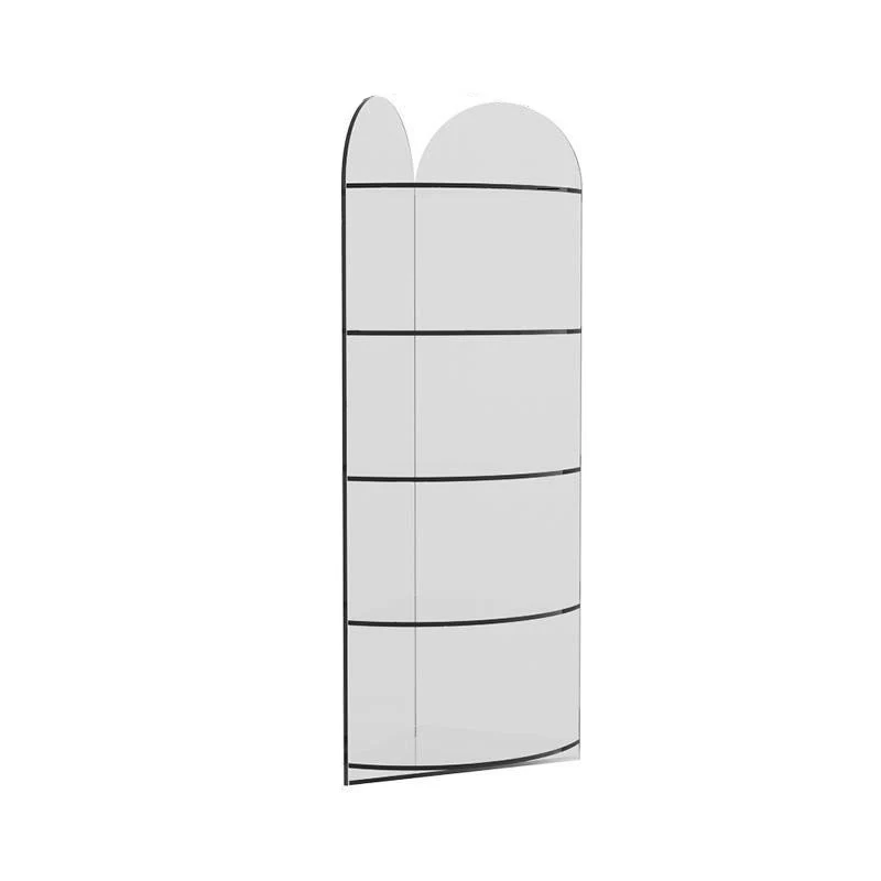 Contemporary Creative Circular Sector Acrylic Panel Transparent Corner Shelf Unit 4/5-Tier For Living Room