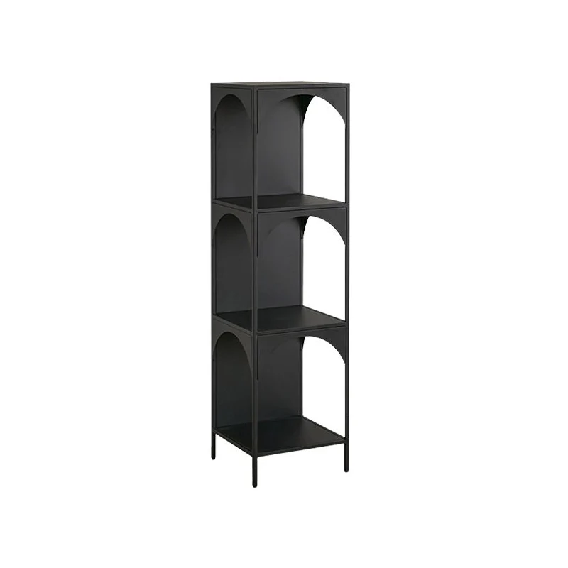 Modern Minimalist Rectangular Carbon Steel Bookshelf 1/2/3-Tier For Living Room