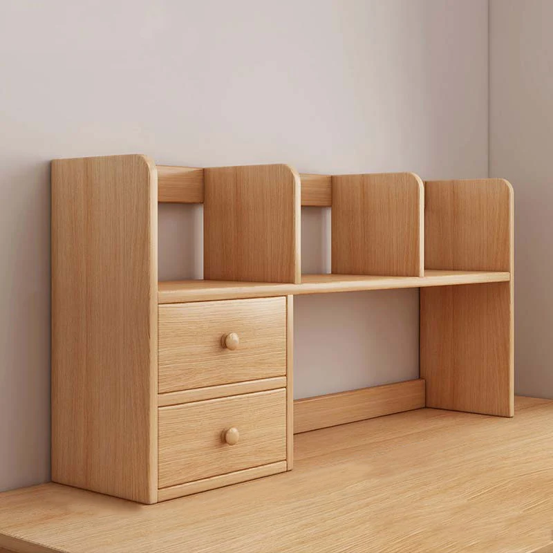 Traditional Chinese MDF Rectangular Bookshelf 2-Tier For Living Room