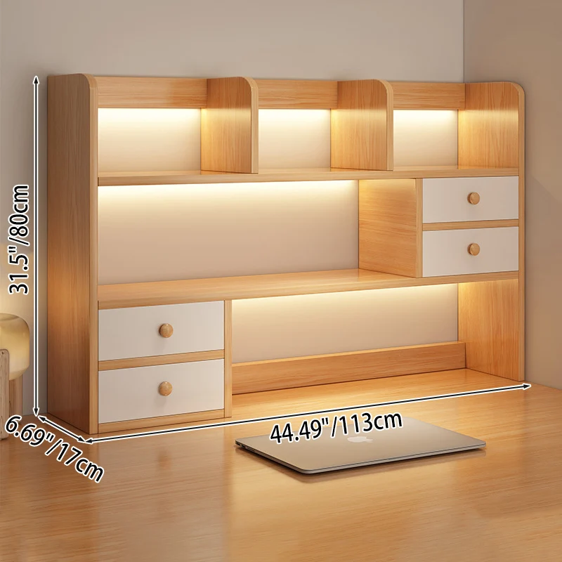 Traditional Chinese MDF Rectangular Bookshelf 2-Tier For Living Room