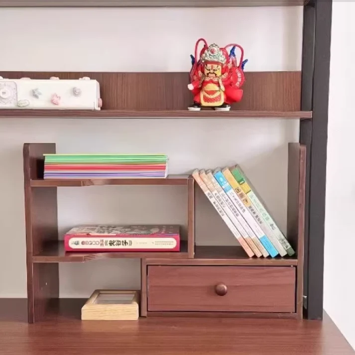 Traditional Chinese MDF Rectangular Bookshelf 2-Tier For Living Room