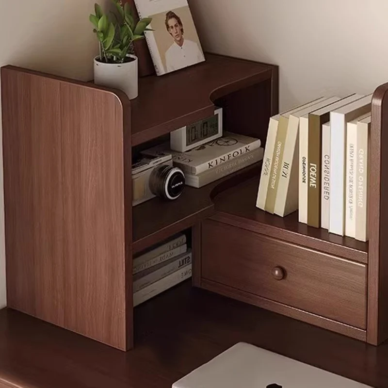 Traditional Chinese MDF Rectangular Bookshelf 2-Tier For Living Room