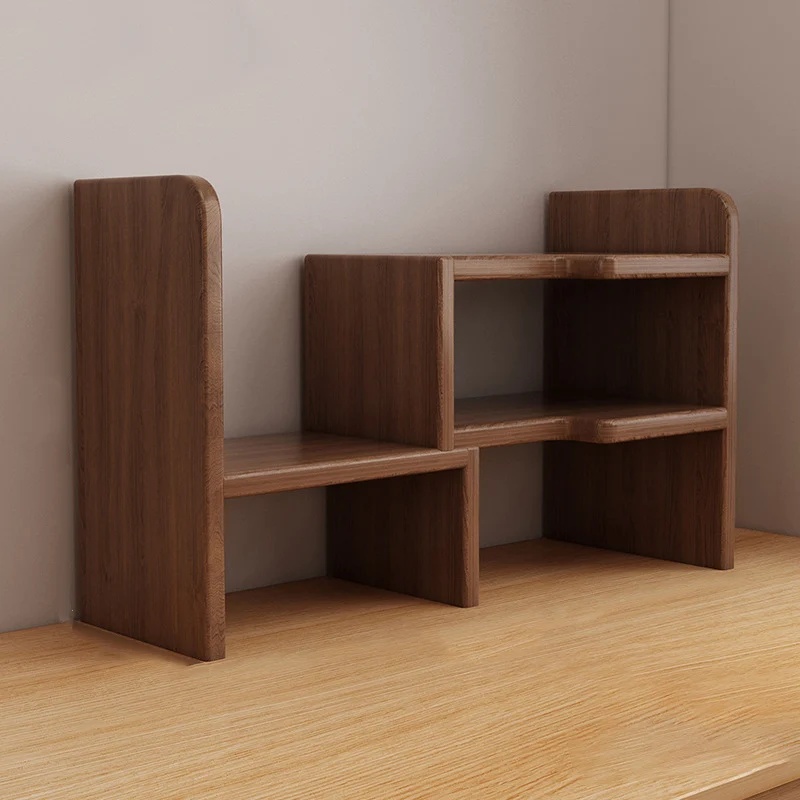 Traditional Chinese MDF Rectangular Bookshelf 2-Tier For Living Room
