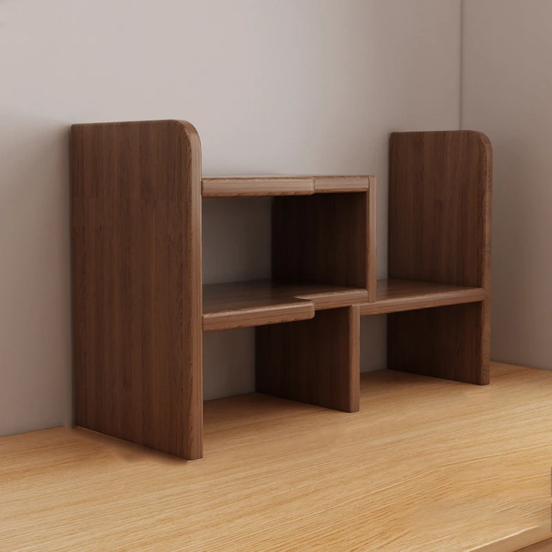Traditional Chinese MDF Rectangular Bookshelf 2-Tier For Living Room