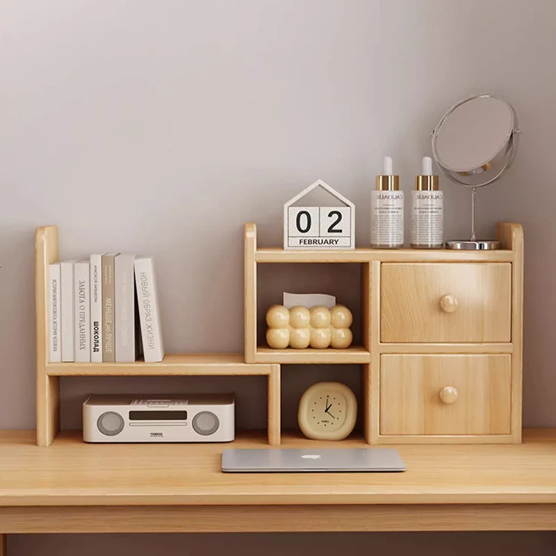 Traditional Chinese MDF Rectangular Bookshelf 2-Tier For Living Room