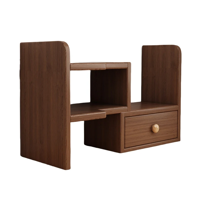 Traditional Chinese MDF Rectangular Bookshelf 2-Tier For Living Room