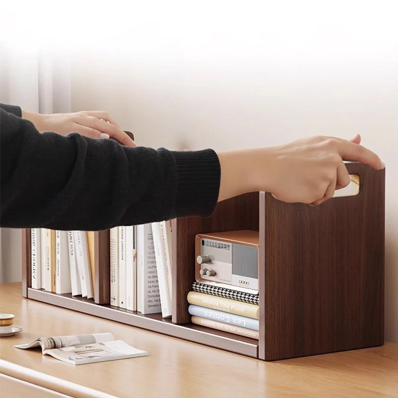 Modern Minimalist Melamine-faced MDF Curved Rectangular Desktop Storage Shelf 2/4-Shelves For Living Room