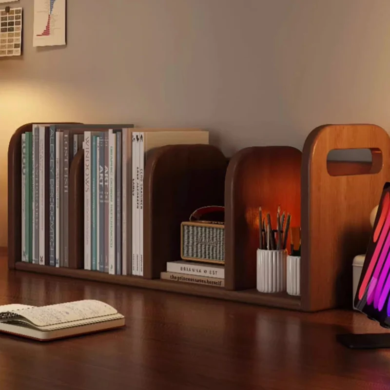 Modern Minimalist Melamine-faced MDF Curved Rectangular Desktop Storage Shelf 2/4-Shelves For Living Room