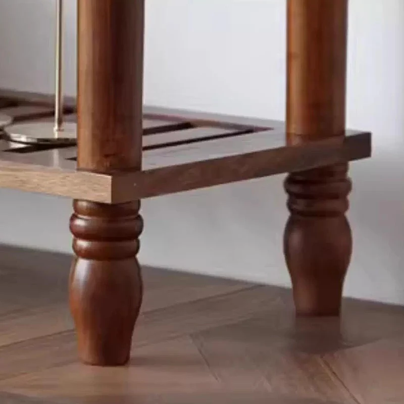 Modern Mid-Century Wavy-Edge Rectangular Solid Wood Console Table 2/3-Drawer For Entryway & Hallway