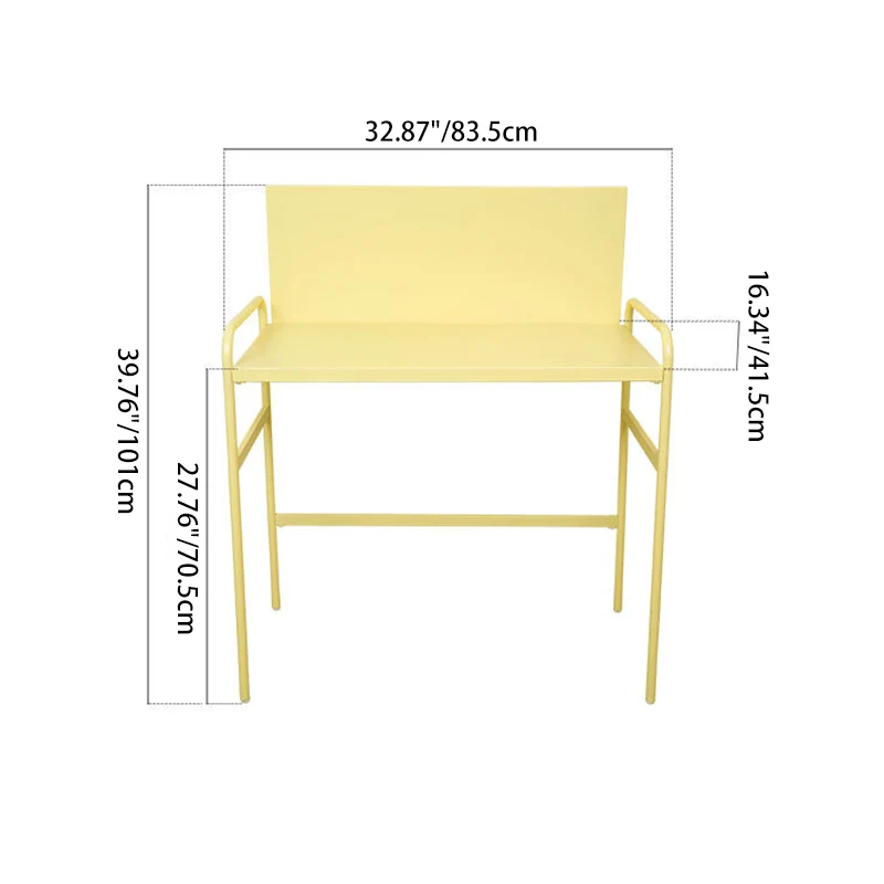 Contemporary Industrial Rectangular Iron Magnetic Desk 1-Tier For Study