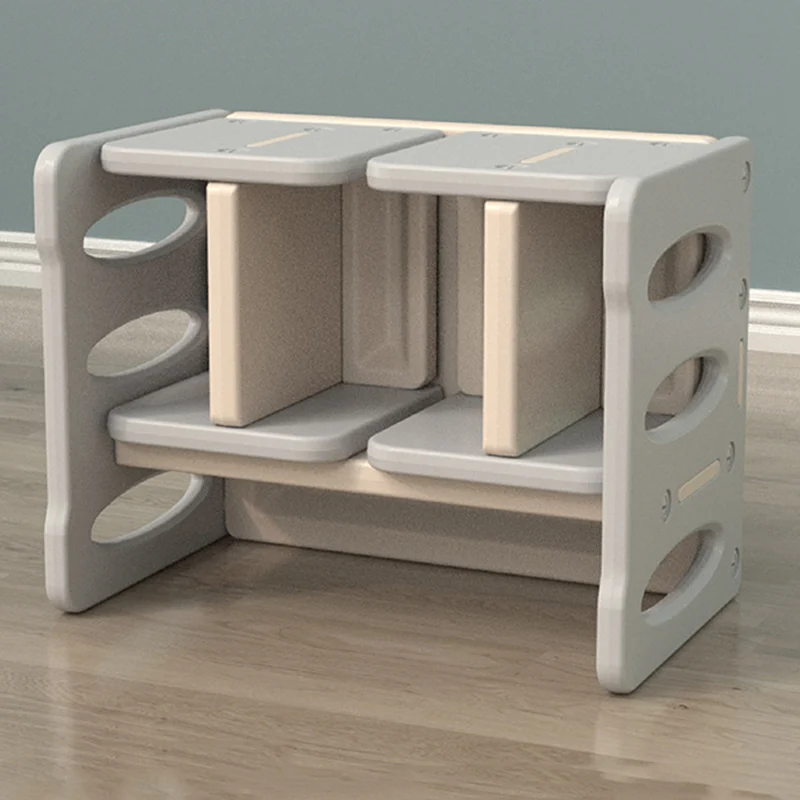Contemporary Nordic Rectangular Hollow PE Kids Desk & Chair Set For Home Office