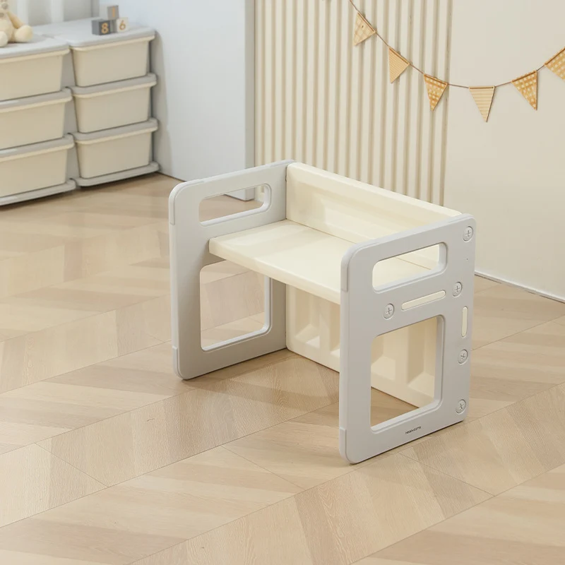 Contemporary Nordic Rectangular Hollow PE Kids Desk & Chair Set For Home Office