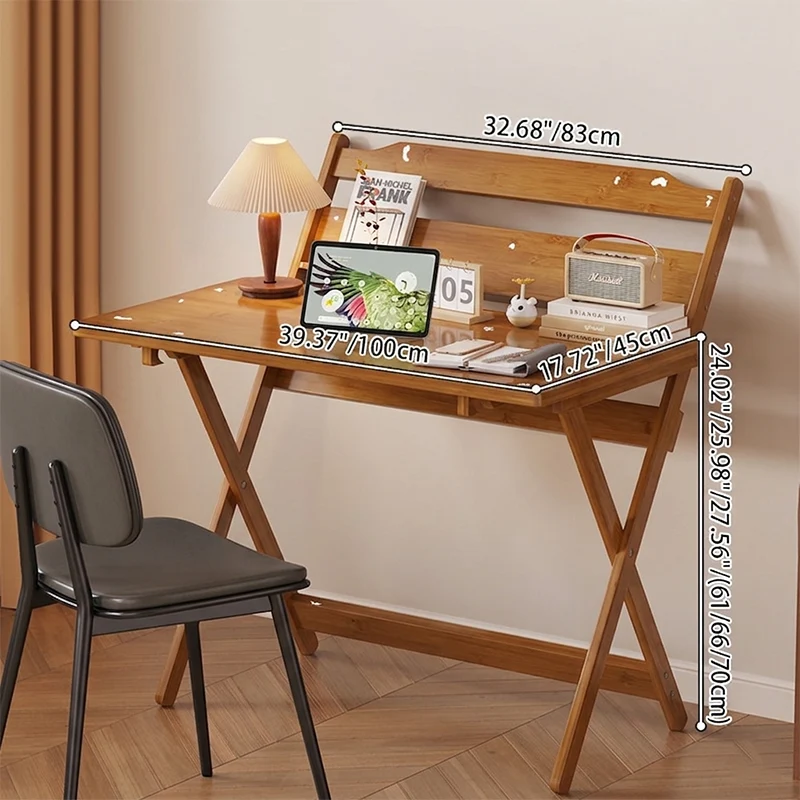 Traditional Chinese Bamboo Rectangular Foldable Office Desk 1 Tier For Bedroom