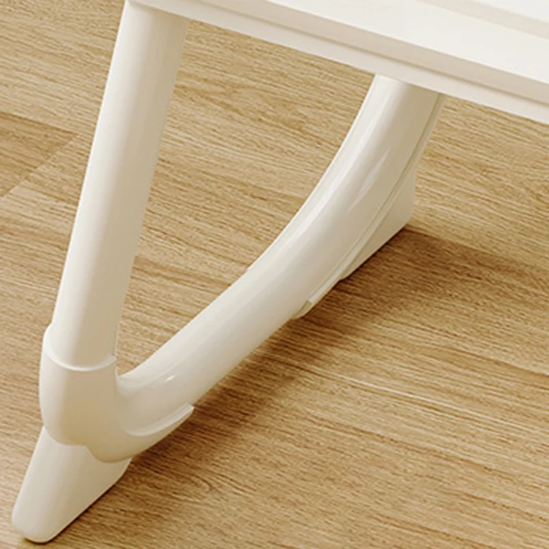 Modern Art Deco MDF Carbon Steel Rounded Rectangular Foldable Side Table 1-Tier For Bedroom