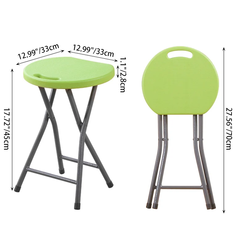 Modern Minimalist PP Plastic Iron Round X-Shaped Folding Chair For Living Room