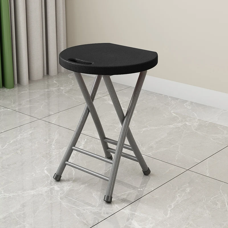 Modern Minimalist PP Plastic Iron Round X-Shaped Folding Chair For Living Room