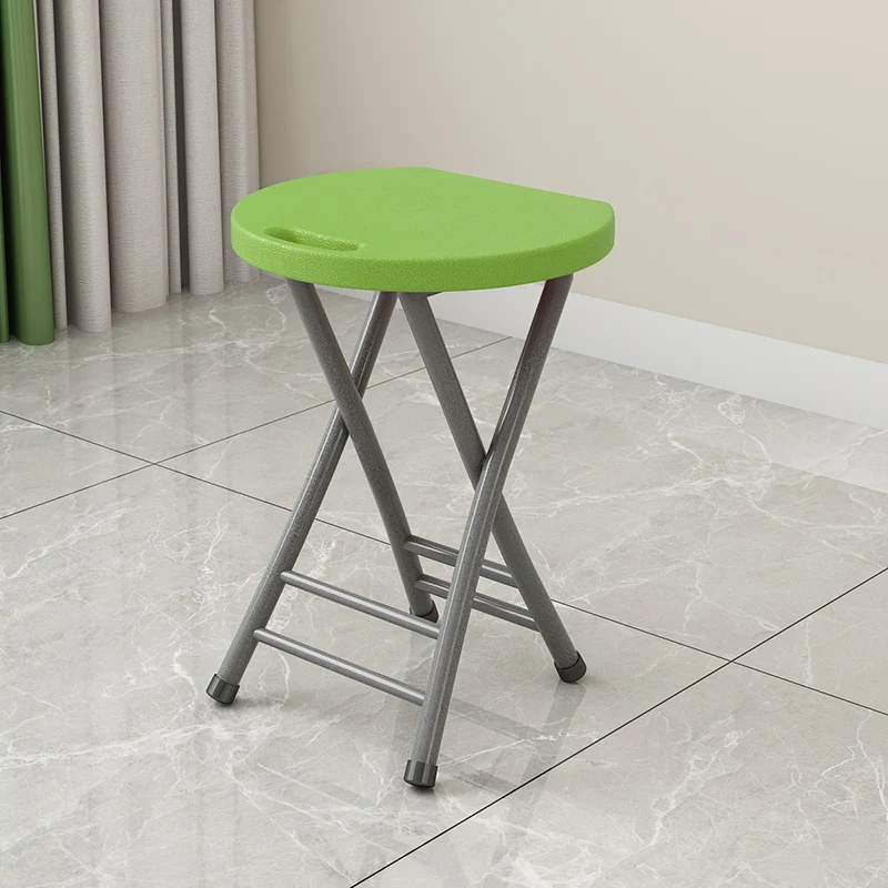 Modern Minimalist PP Plastic Iron Round X-Shaped Folding Chair For Living Room