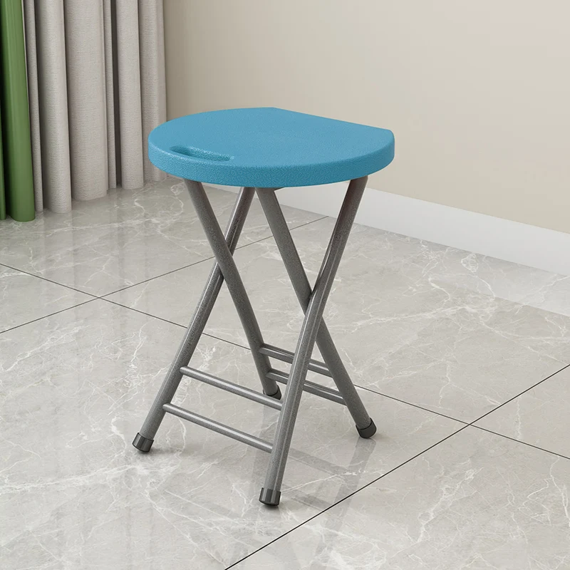 Modern Minimalist PP Plastic Iron Round X-Shaped Folding Chair For Living Room