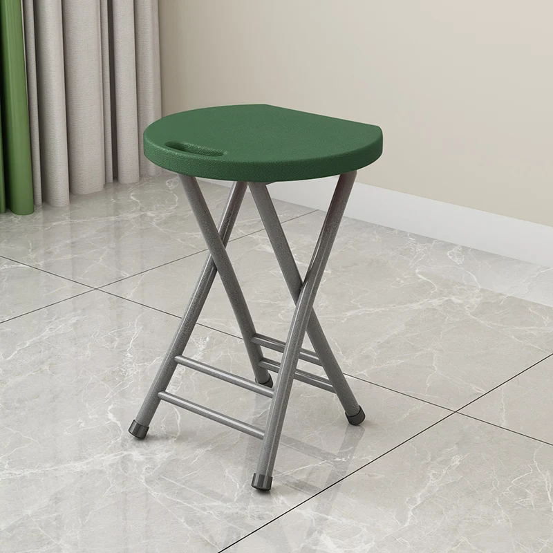 Modern Minimalist PP Plastic Iron Round X-Shaped Folding Chair For Living Room