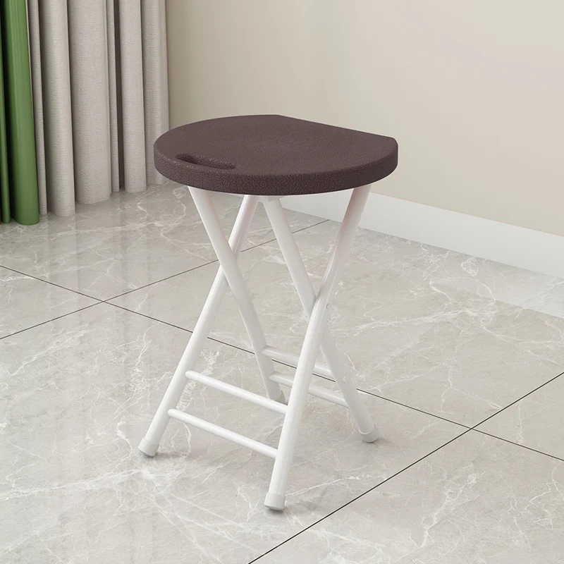Modern Minimalist PP Plastic Iron Round X-Shaped Folding Chair For Living Room