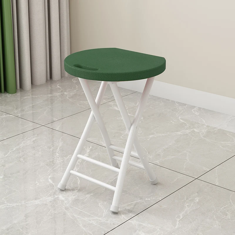 Modern Minimalist PP Plastic Iron Round X-Shaped Folding Chair For Living Room