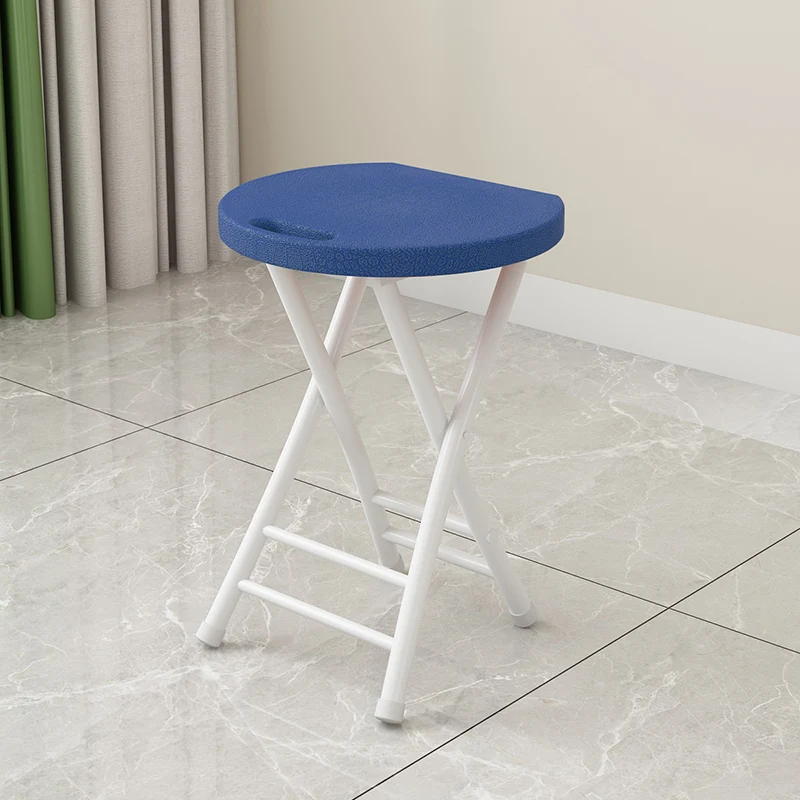 Modern Minimalist PP Plastic Iron Round X-Shaped Folding Chair For Living Room