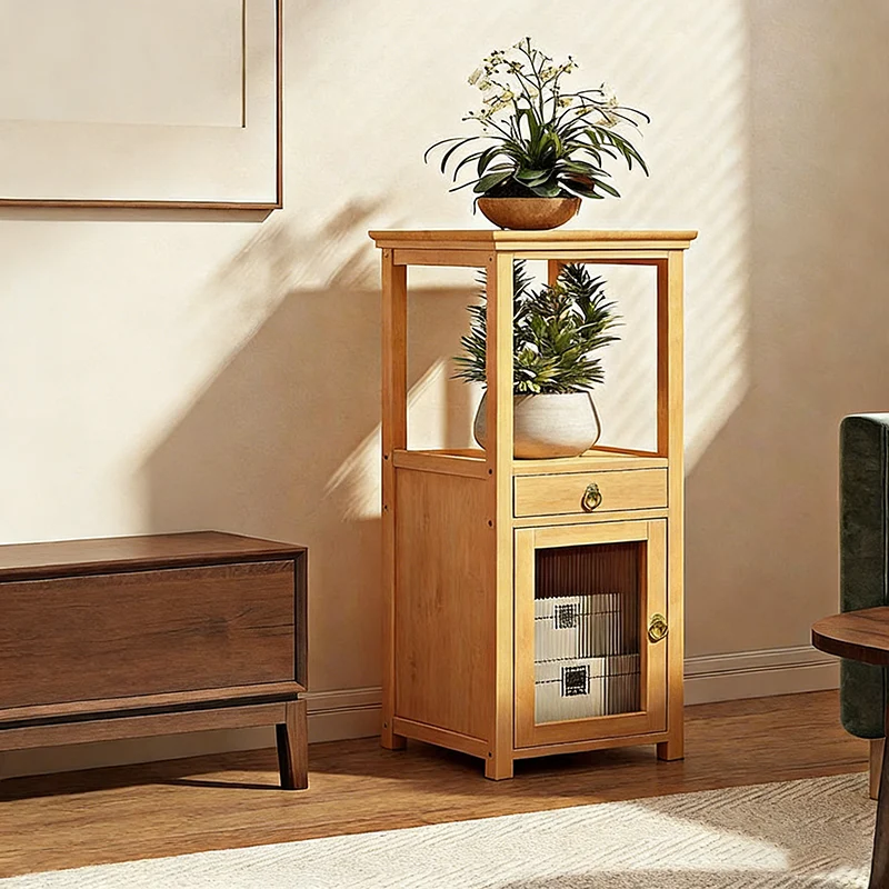 Traditional Chinese Square Nan Bamboo Iron Acrylic Display Rack 1/2/3/4-Tier For Living Room