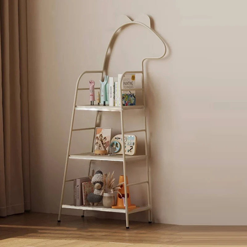 Contemporary Creative Rectangular Dinosaur-Shaped Iron Kids Storage Bookshelf 3-Tier For Living Room & Bedroom