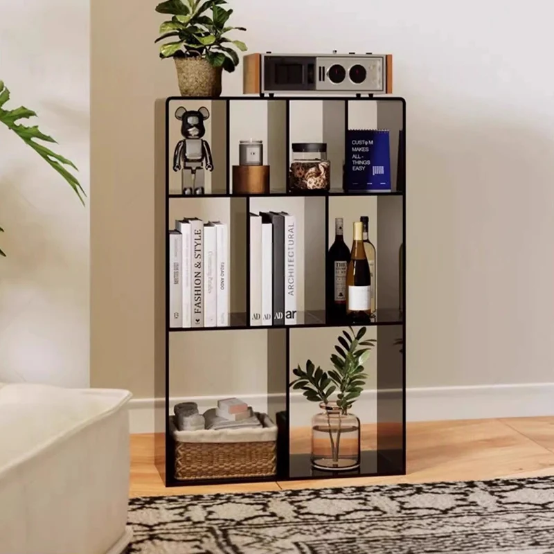 Modern Minimalist Acrylic Rectangular Storage Bookshelf 3-Tier For Home Office