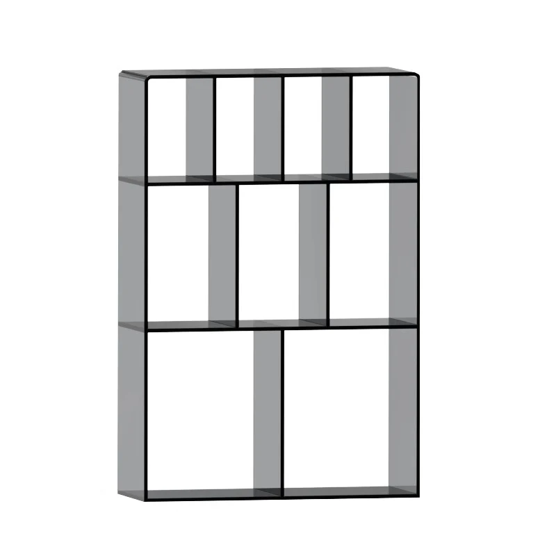 Modern Minimalist Acrylic Rectangular Storage Bookshelf 3-Tier For Home Office