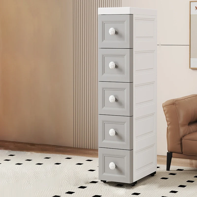 Modern Minimalist Rectangular PP Storage Cabinet 5-Drawer For Living Room