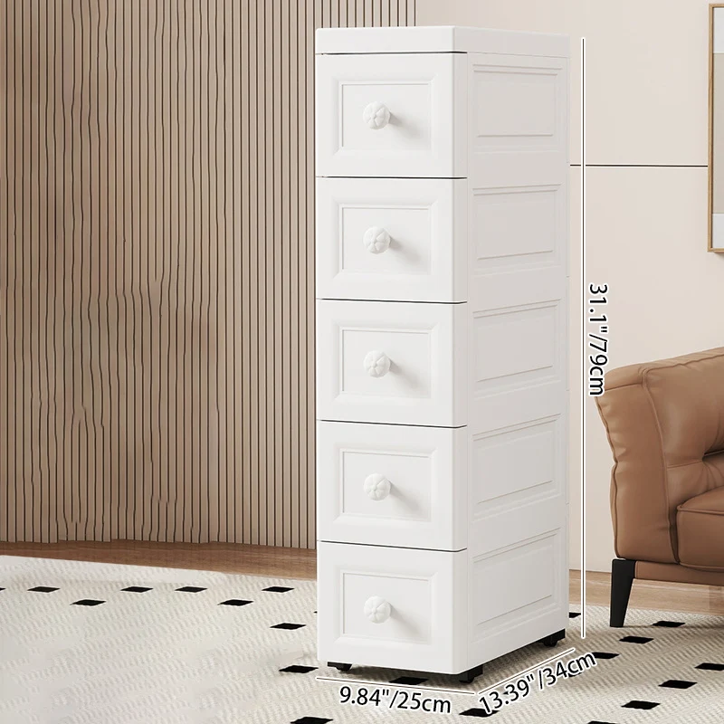 Modern Minimalist Rectangular PP Storage Cabinet 5-Drawer For Living Room