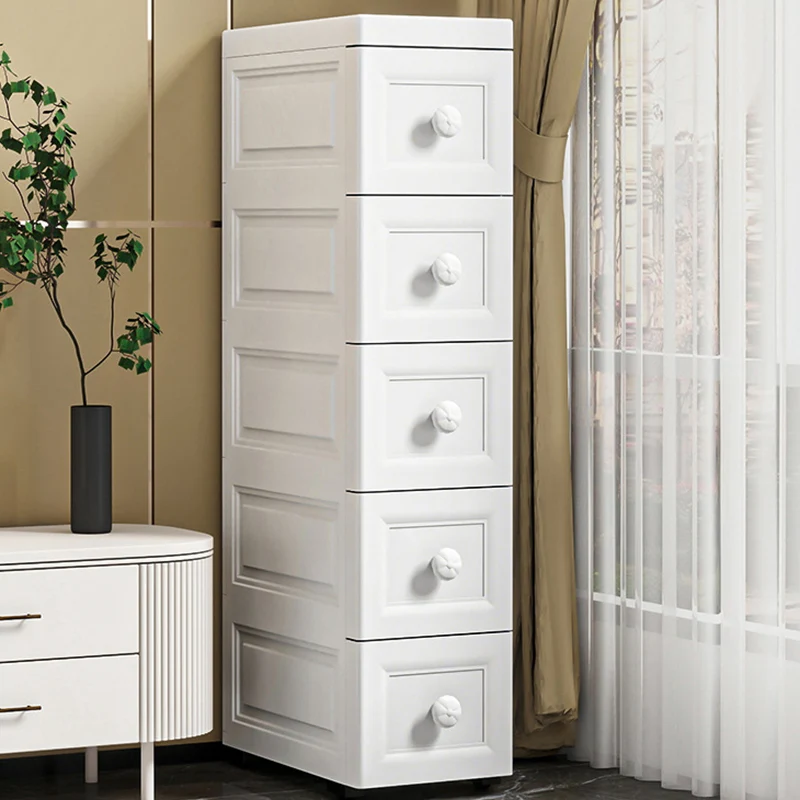 Modern Minimalist Rectangular PP Storage Cabinet 5-Drawer For Living Room
