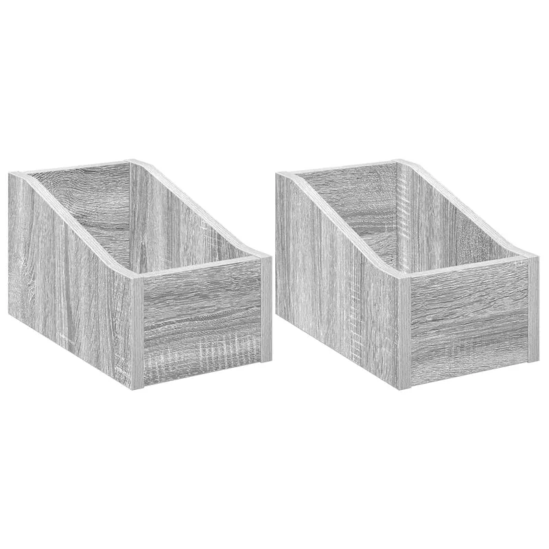 Caixa de Discos LP 2 unid. Sonoma cinzento 18 x 32 x 18 cm