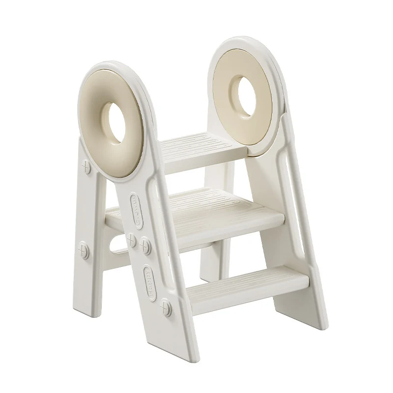 Contemporary Scandinavian Rectangular HDPE Foldable Kids Stool 3-Step For Bedroom & Living Room