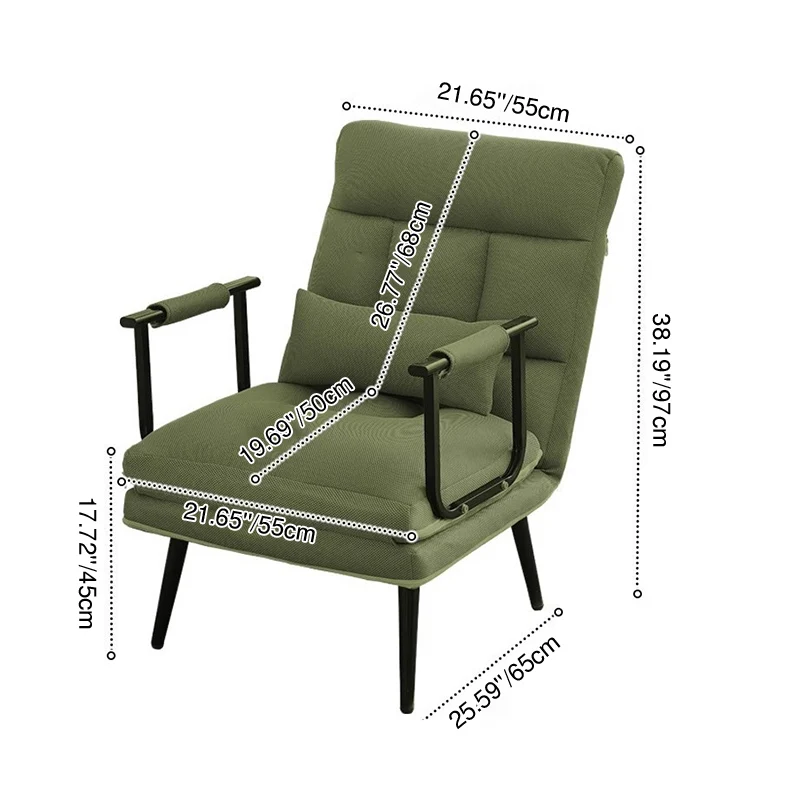 Modern Minimalist Rectangular Breathable Mesh Fabric Steel Foldable Desk Chair Backrest Armrest For Home Office