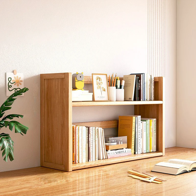 Contemporary Scandinavian Rectangular Nan Bamboo Medium-Density Fiberboard Storage Bookshelf 2/3-Tier 1-Drawer For Bedroom & Study